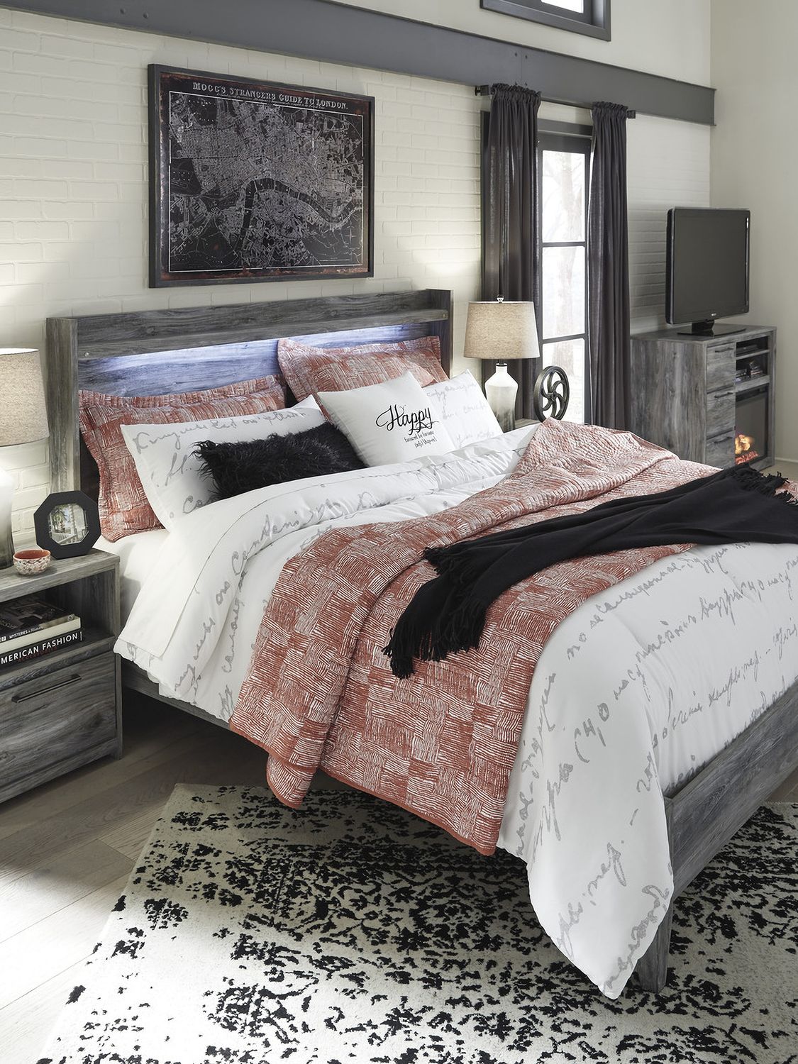 Baystorm Gray King Panel Headboard Only B22158