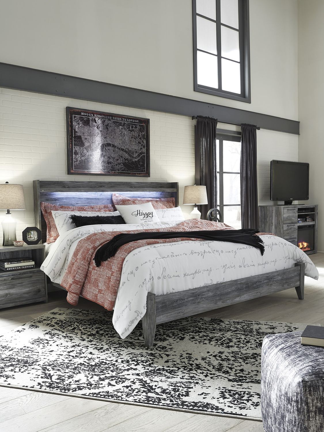 Baystorm Gray King Panel Headboard Only B22158