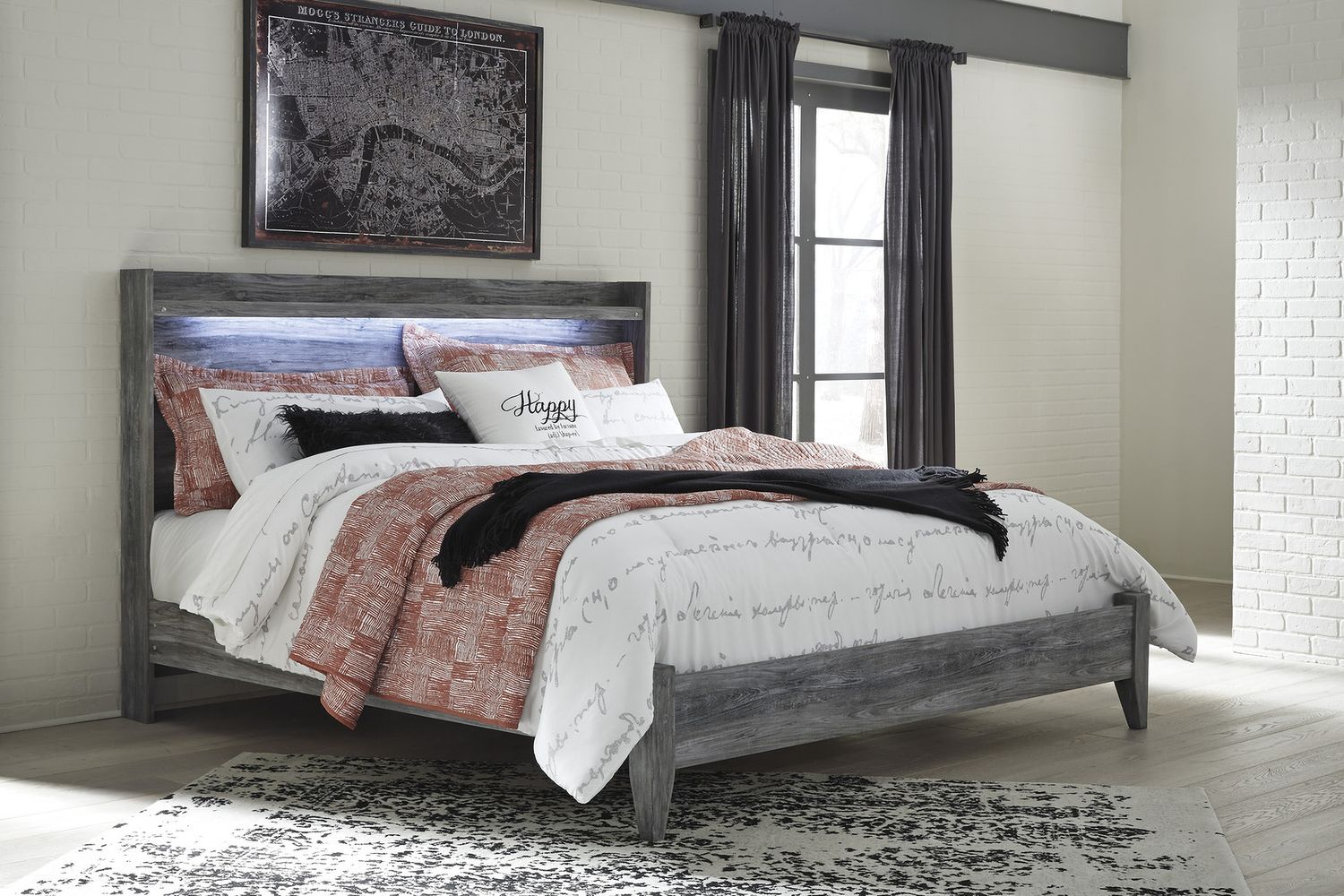 Baystorm Gray King Panel Headboard Only B22158