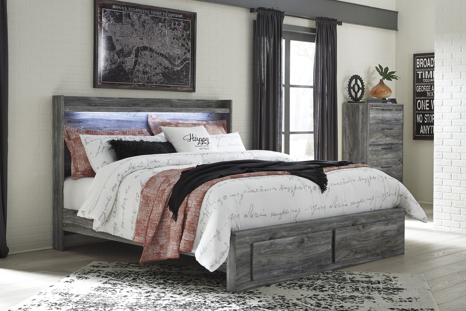Baystorm Gray King Panel Headboard Only B22158