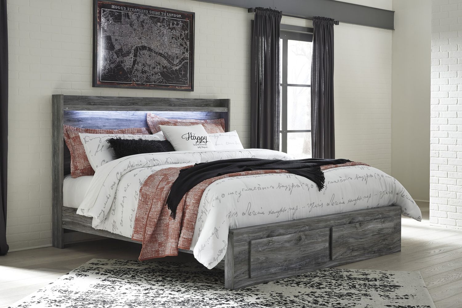Baystorm Gray King Panel Headboard Only B22158