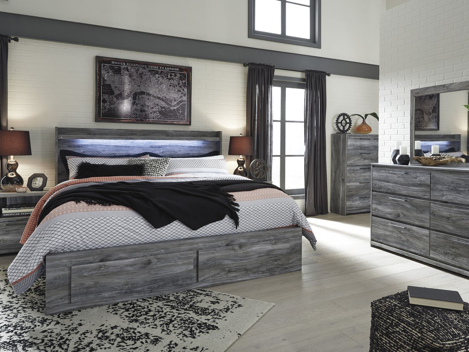 Baystorm Gray King Panel Headboard Only B22158