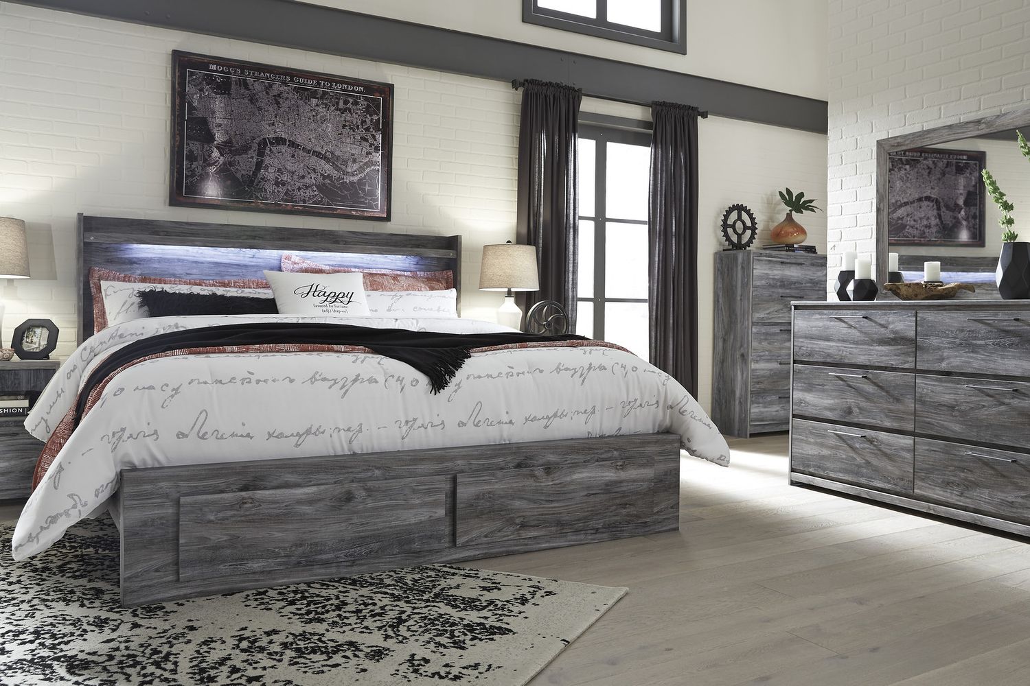 Baystorm Gray King Panel Headboard Only B22158