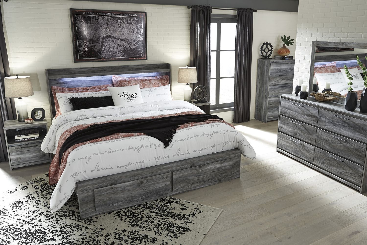 Baystorm Gray King Panel Headboard Only B22158