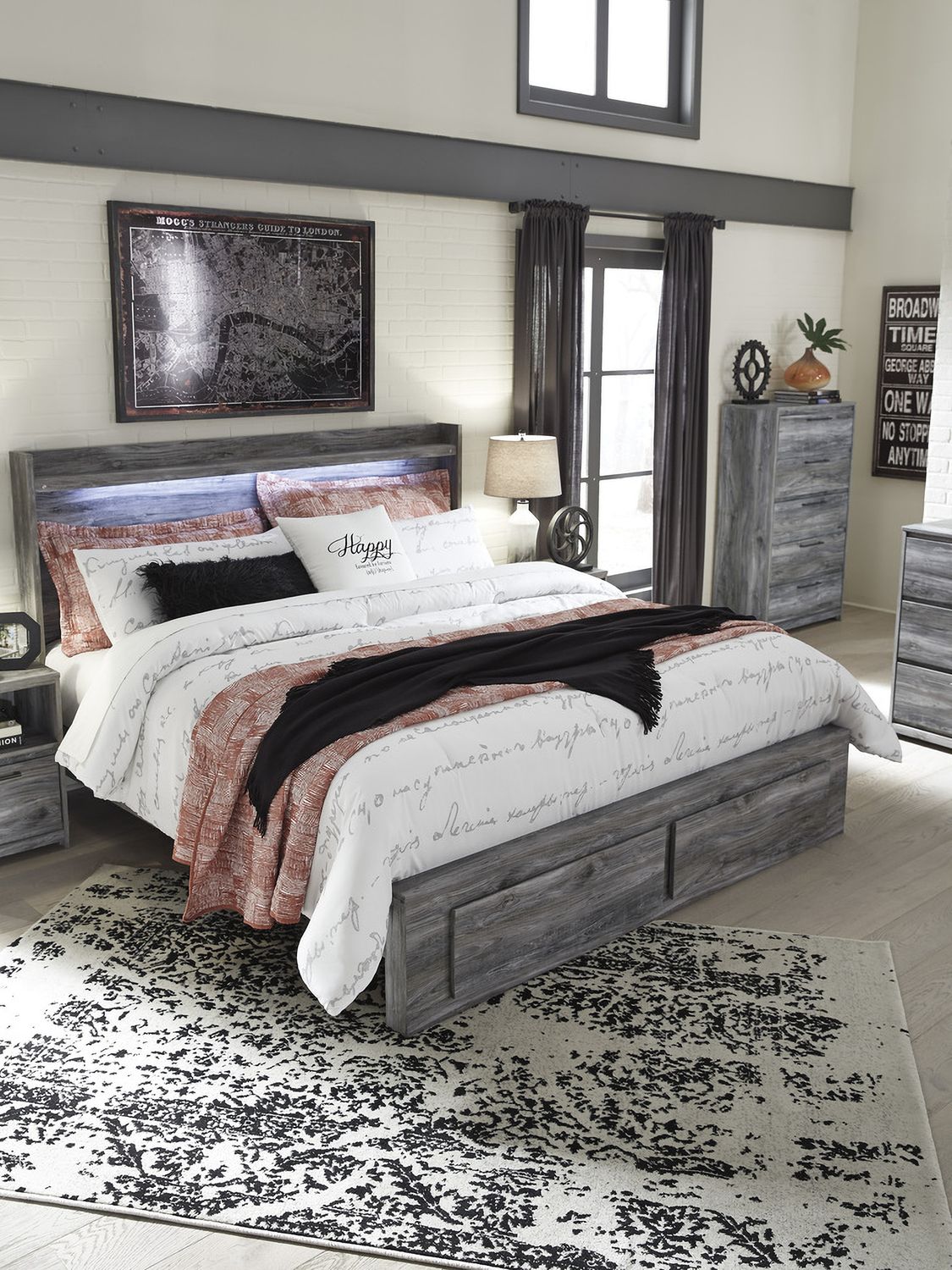 Baystorm Gray King Panel Headboard Only B22158
