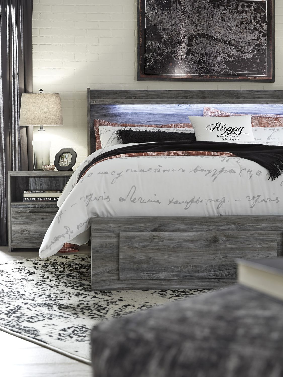 Baystorm Gray King Panel Headboard Only B22158
