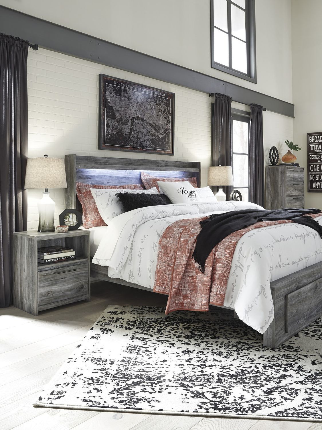 Baystorm Gray King Panel Headboard Only B22158
