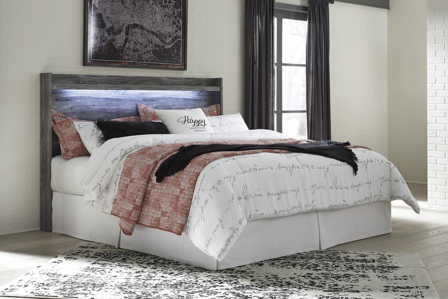 Baystorm Gray King Panel Headboard Only B22158
