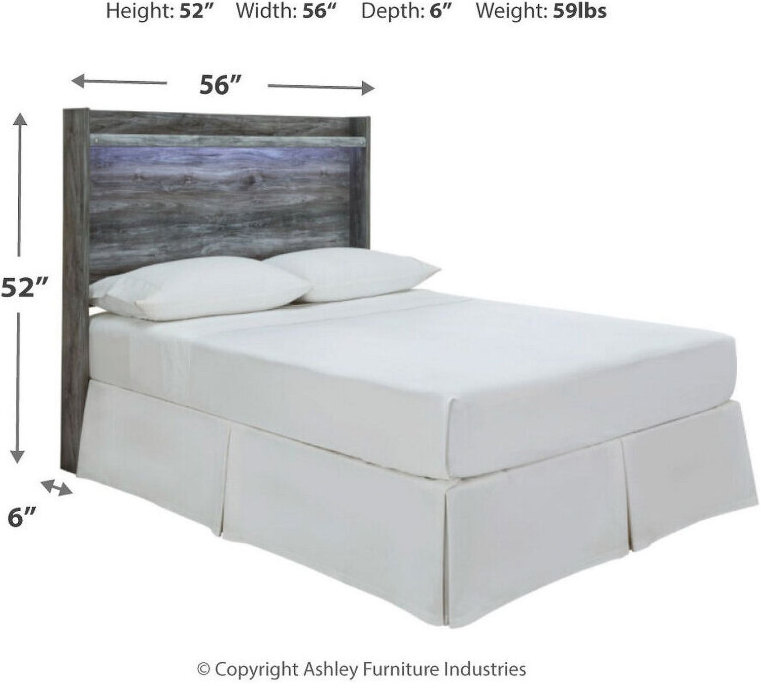 Baystorm Gray Full Panel Headboard Only B22187