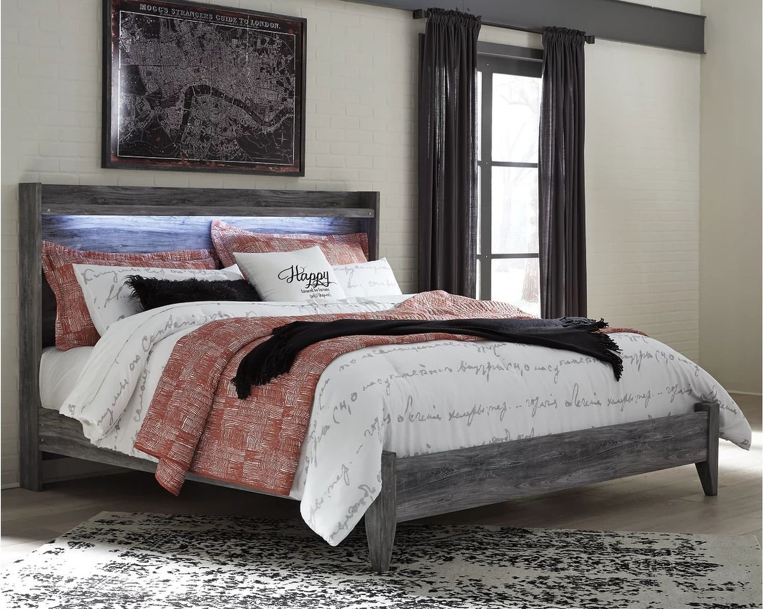 Baystorm King Panel Bed In Gray B221B11