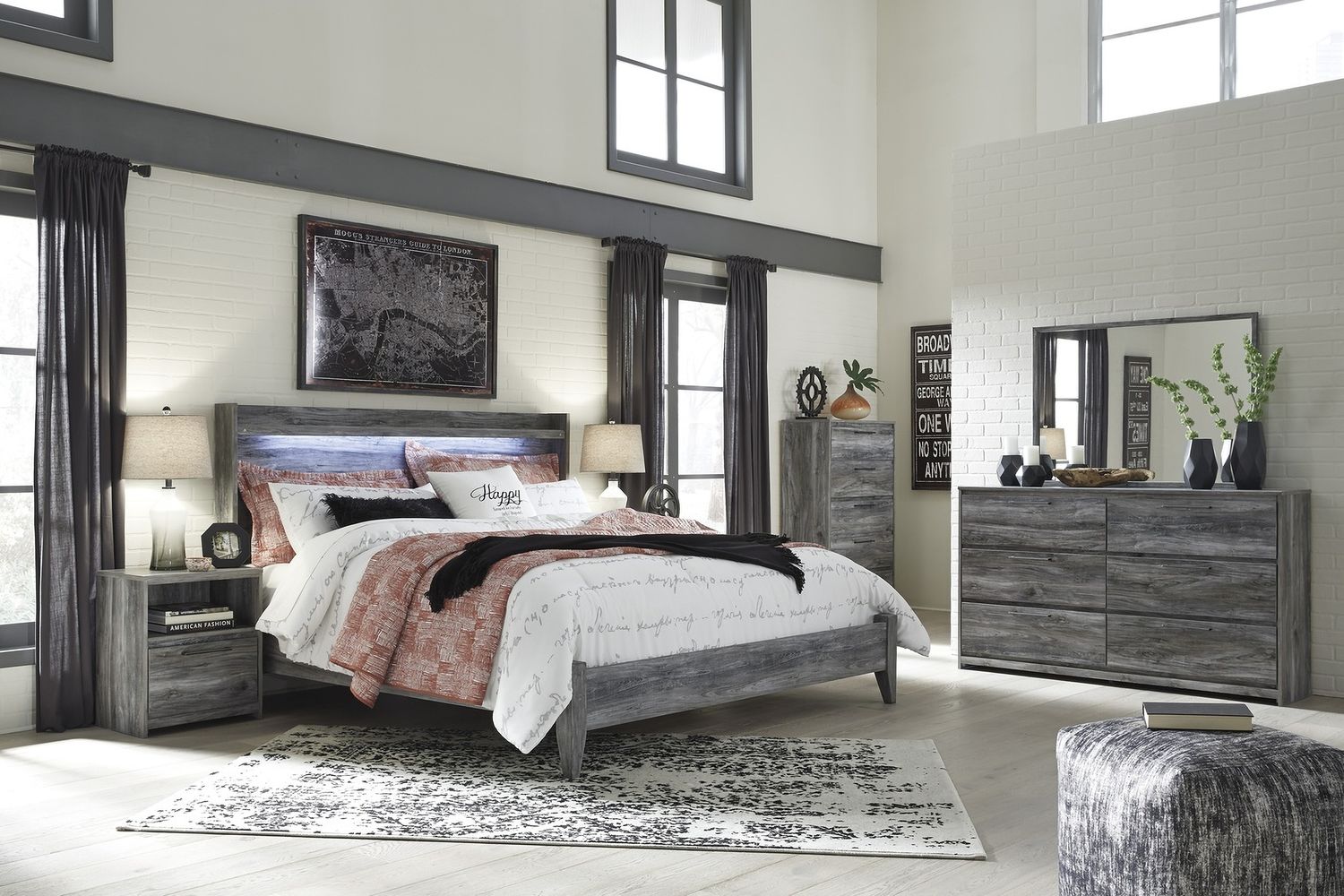 Baystorm King Panel Bed In Gray B221B11