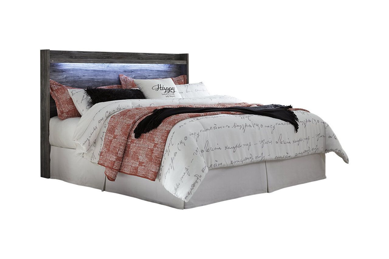 Baystorm King Panel Bed with 2 Storage Drawers In Gray B221B12
