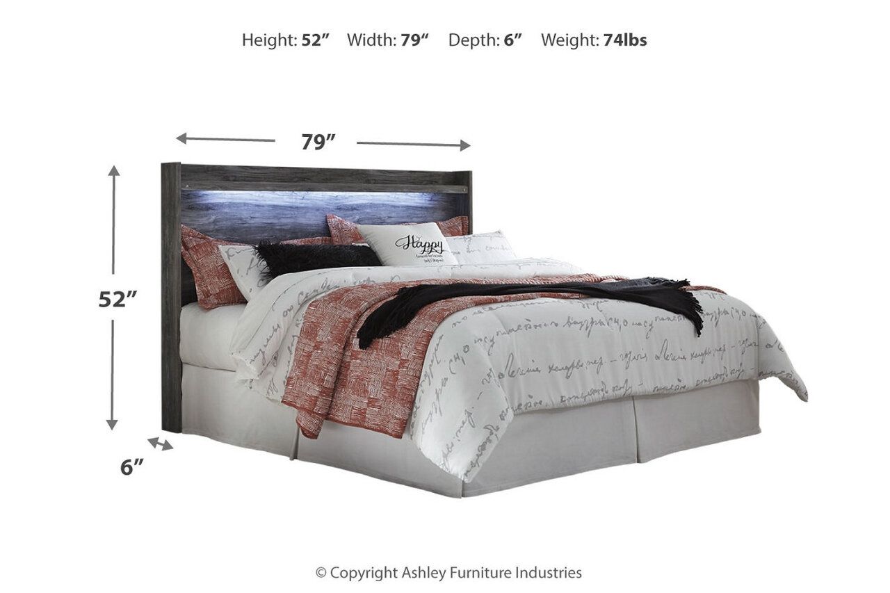 Baystorm King Panel Bed with 2 Storage Drawers In Gray B221B12