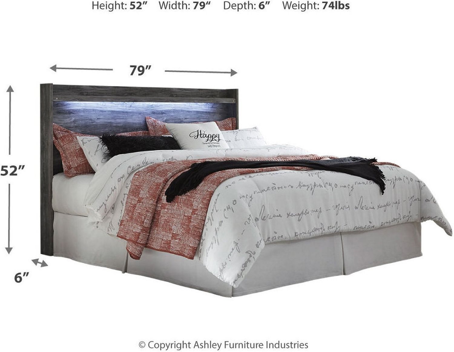 Baystorm King Panel Bed with 4 Storage Drawers In Gray B221B15