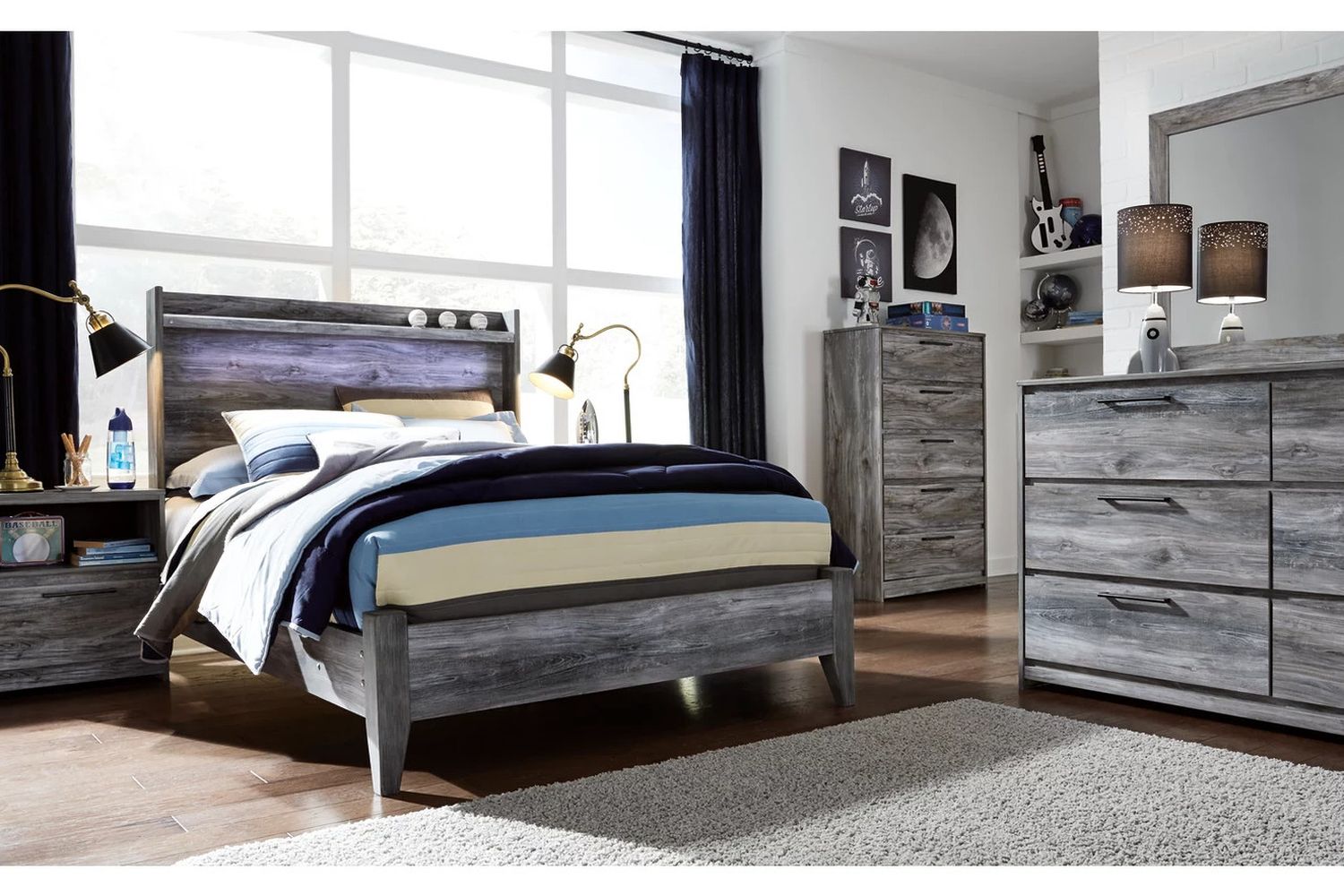 Baystorm Full Panel Bed In Gray B221B21