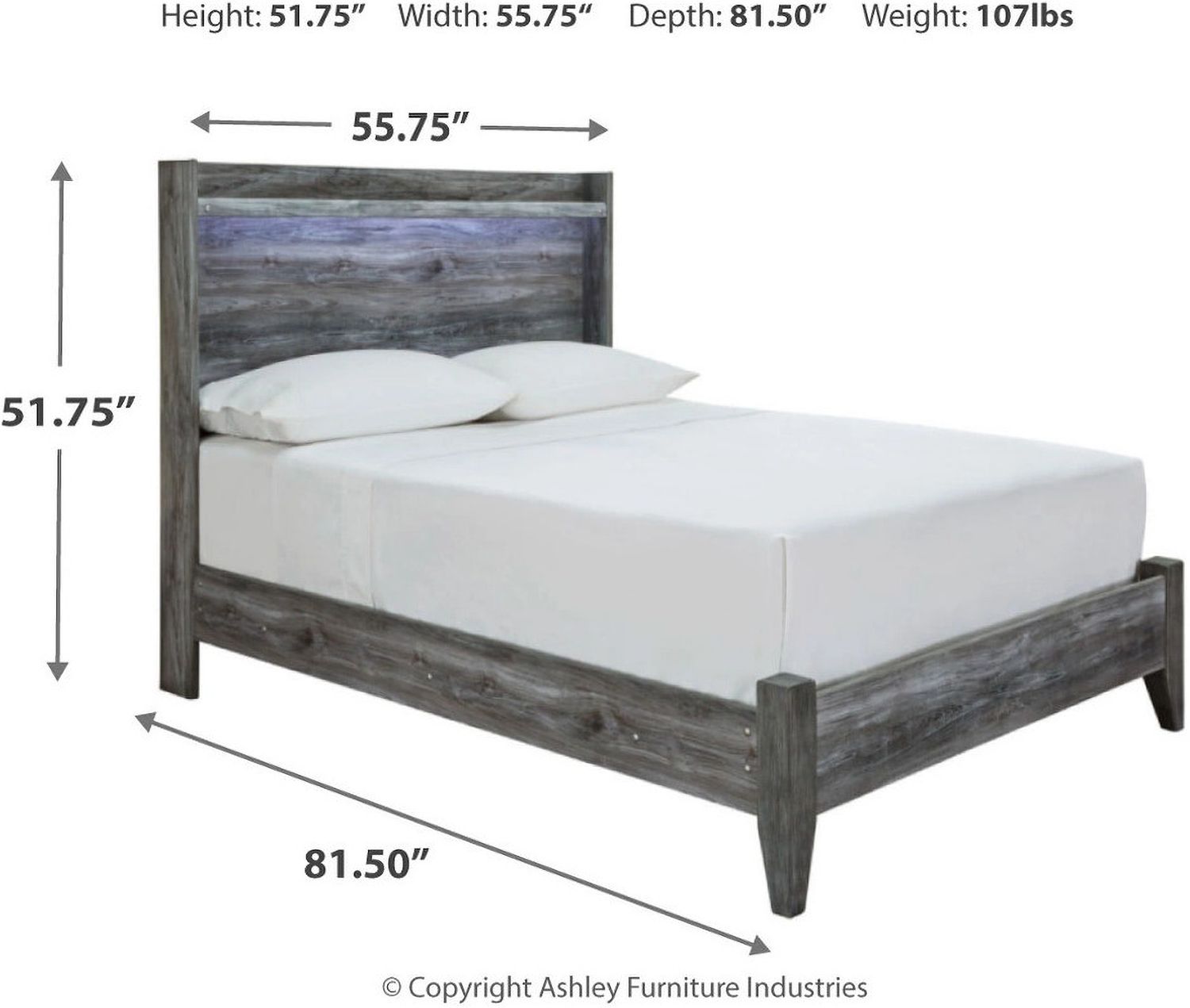 Baystorm Full Panel Bed In Gray B221B21