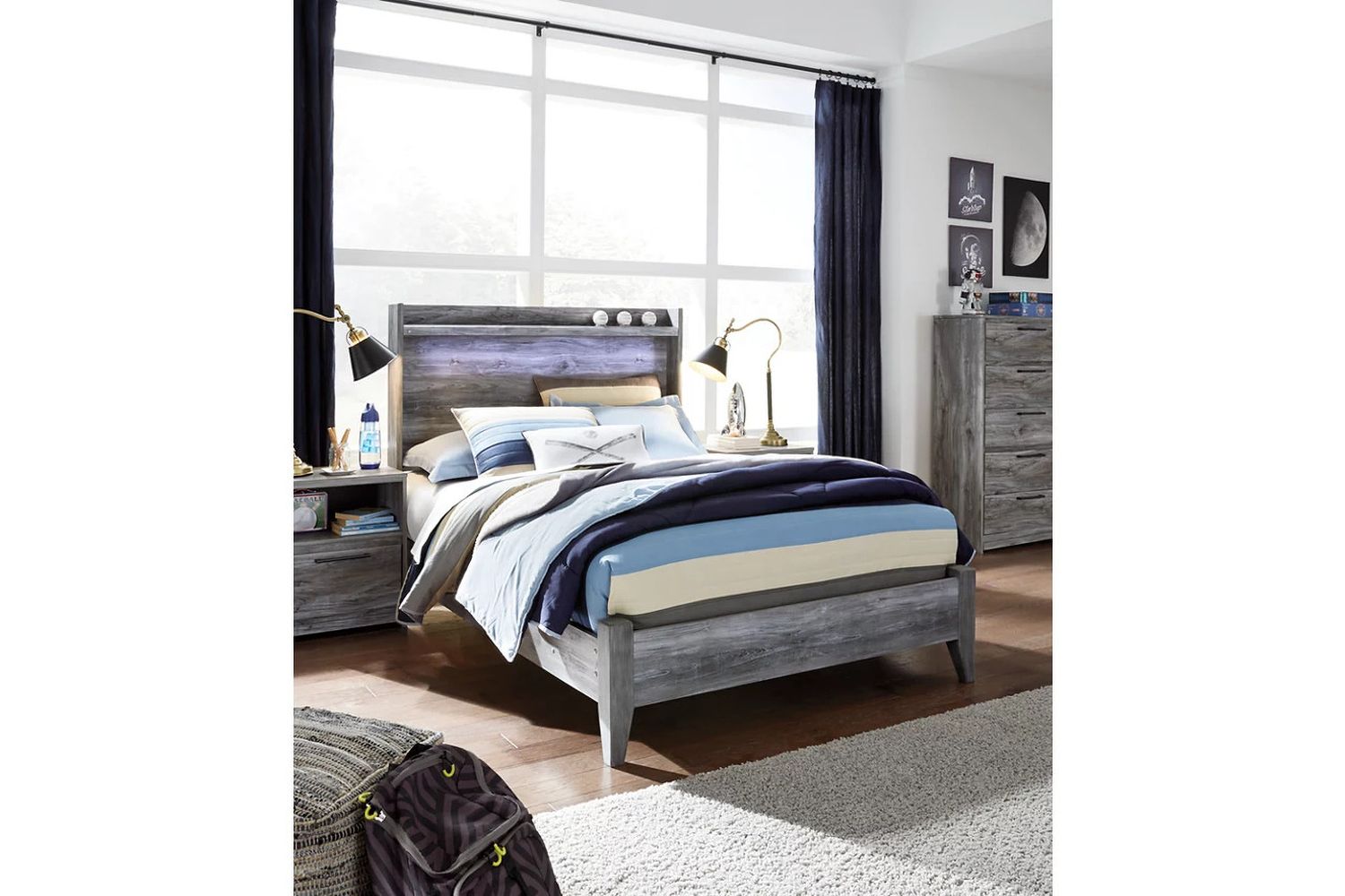 Baystorm Full Panel Bed In Gray B221B21