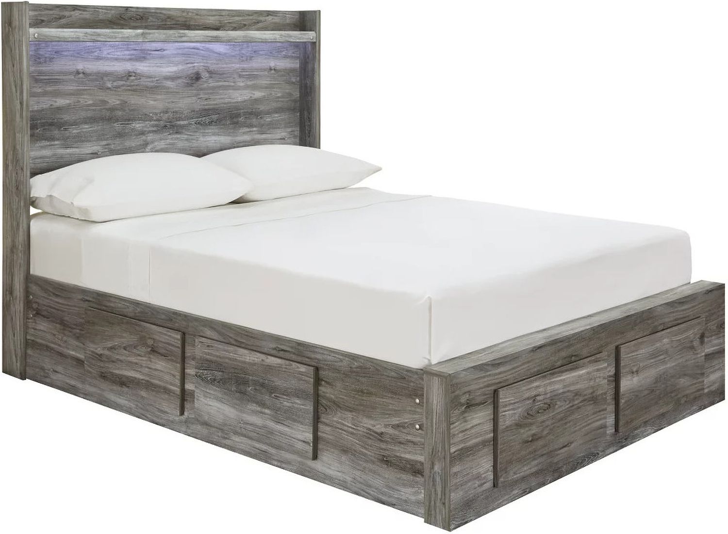 Baystorm Full Panel Bed with 6 Storage Drawers In Gray B221B27