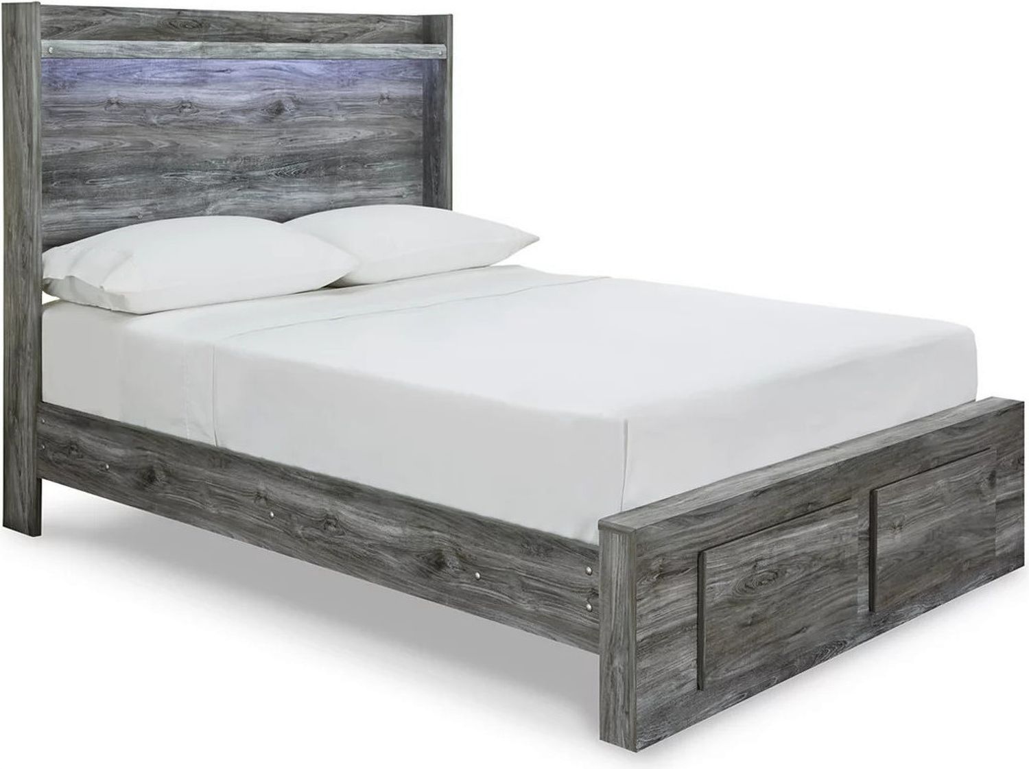 Baystorm Full Panel Bed with 2 Storage Drawers In Gray B221B34