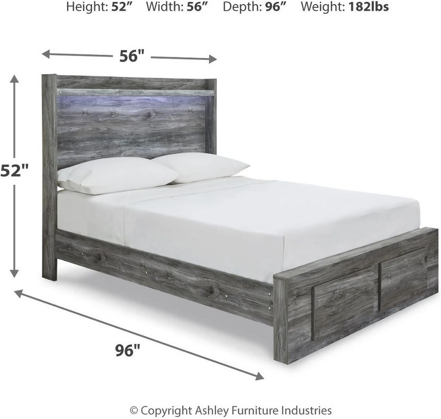 Baystorm Full Panel Bed with 2 Storage Drawers In Gray B221B34