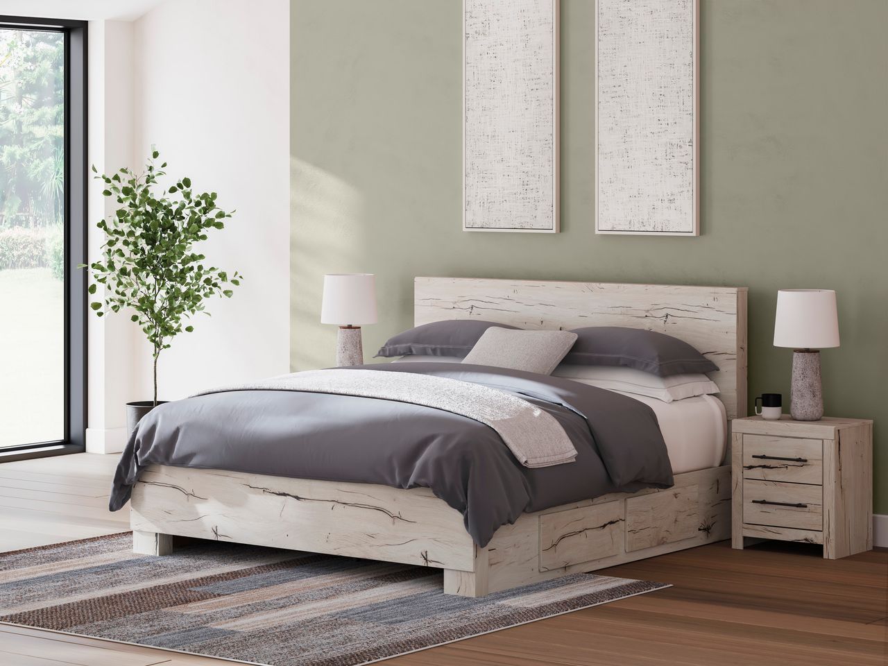 Lawroy King Panel Headboard In Light Natural B231058