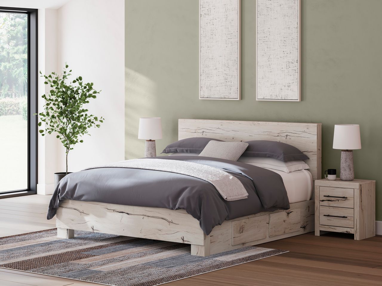 Lawroy King Panel Headboard In Light Natural B231058