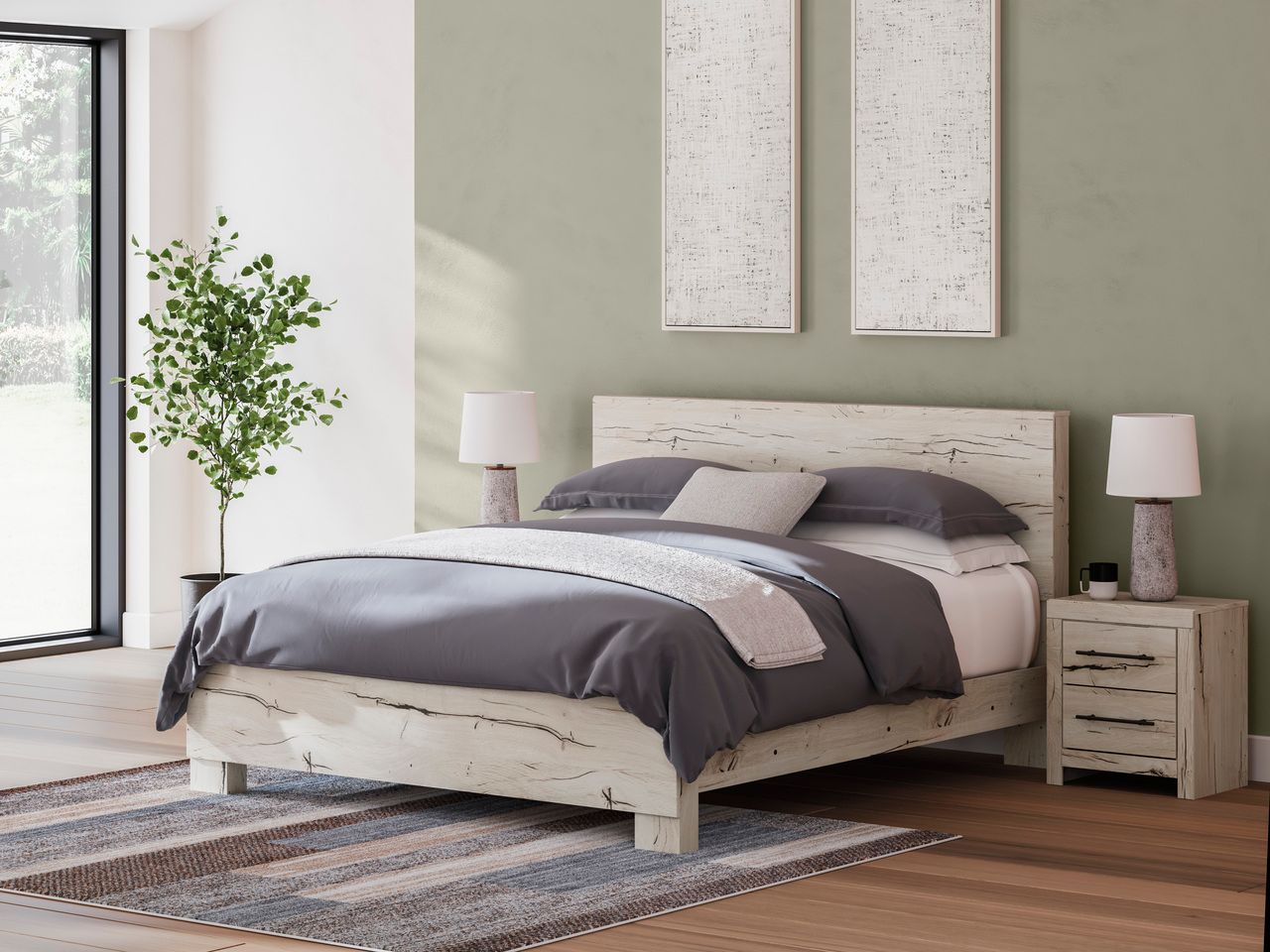 Lawroy King Panel Headboard In Light Natural B231058