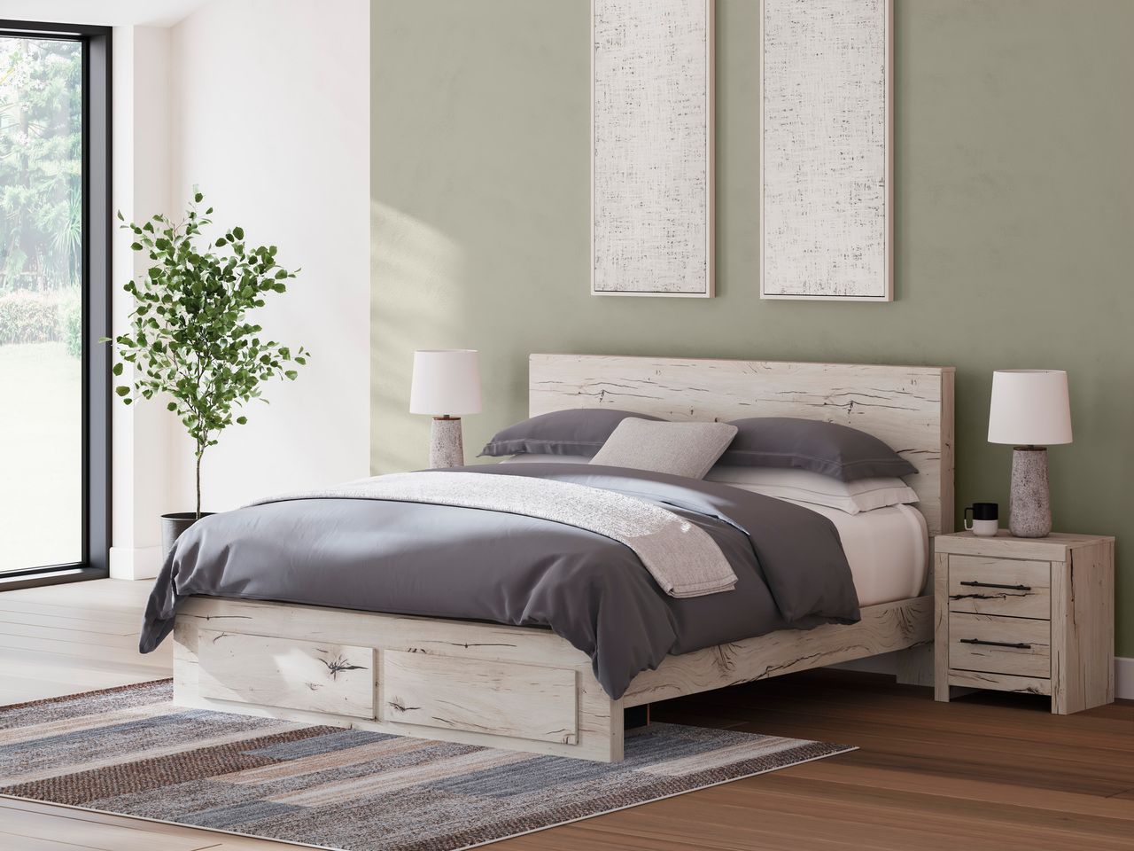 Lawroy King Panel Headboard In Light Natural B231058