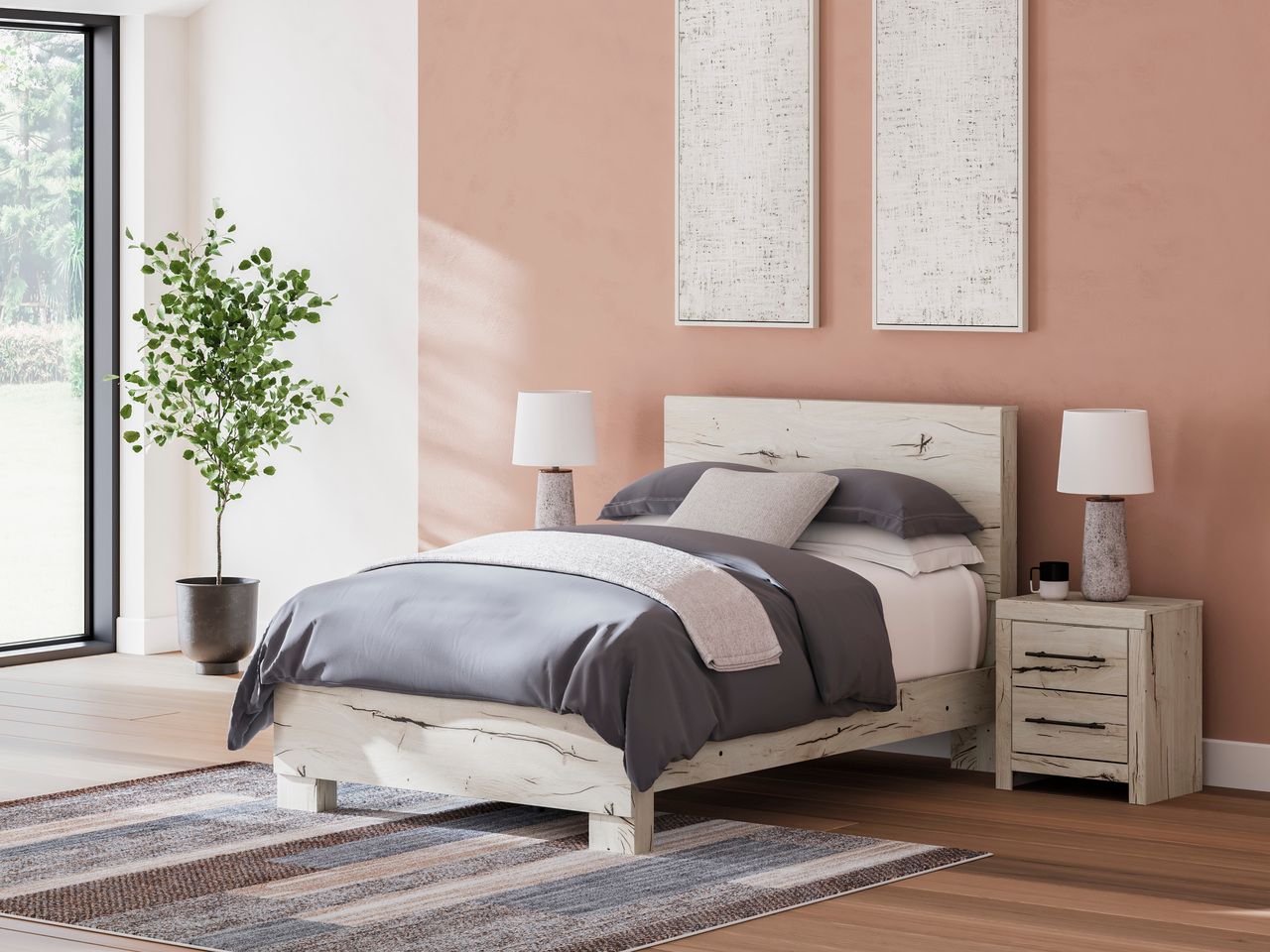 Lawroy Full Panel Headboard In Light Natural B231087