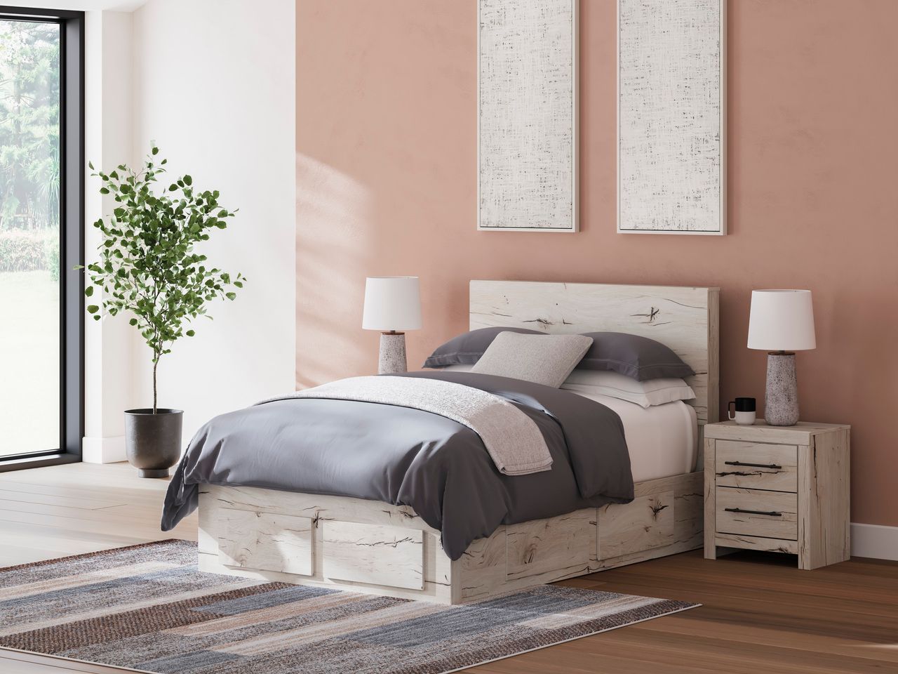 Lawroy Full Panel Headboard In Light Natural B231087