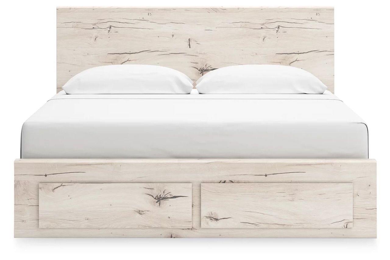 Lawroy King Panel Storage Bed In Light Natural B2310B11