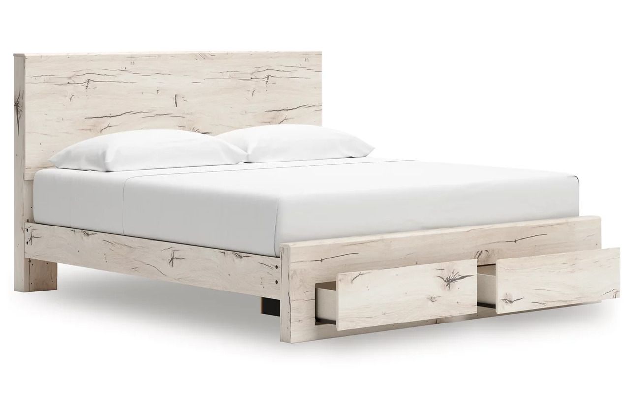 Lawroy King Panel Storage Bed In Light Natural B2310B11