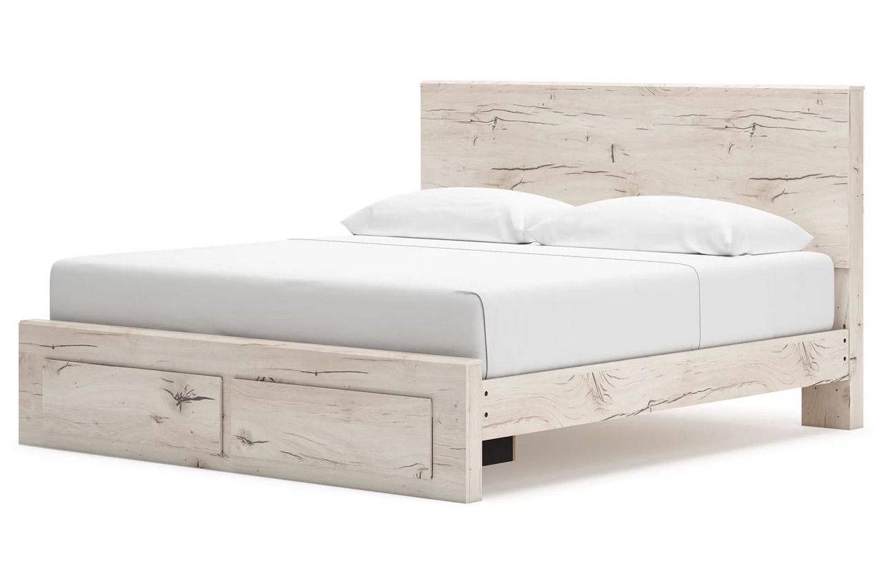 Lawroy King Panel Storage Bed In Light Natural B2310B11