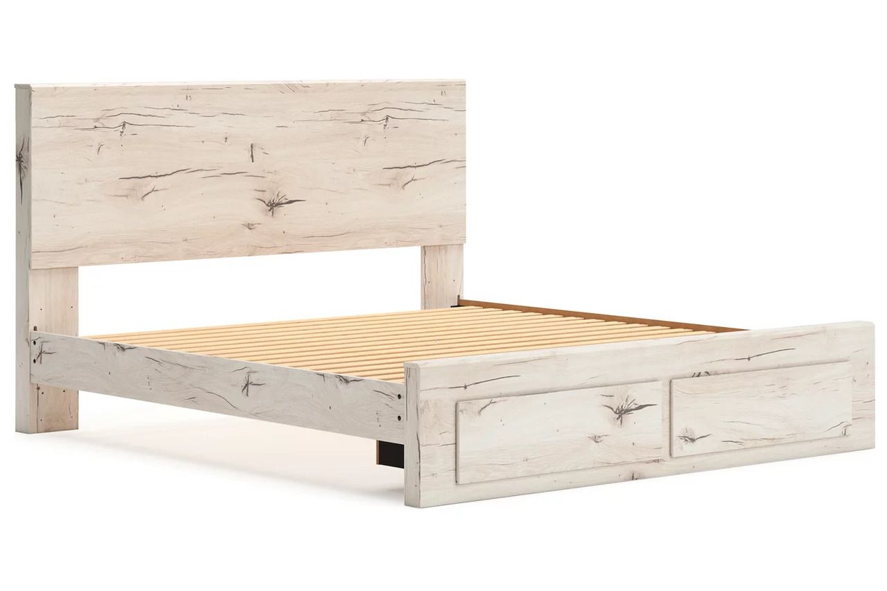 Lawroy King Panel Storage Bed In Light Natural B2310B11