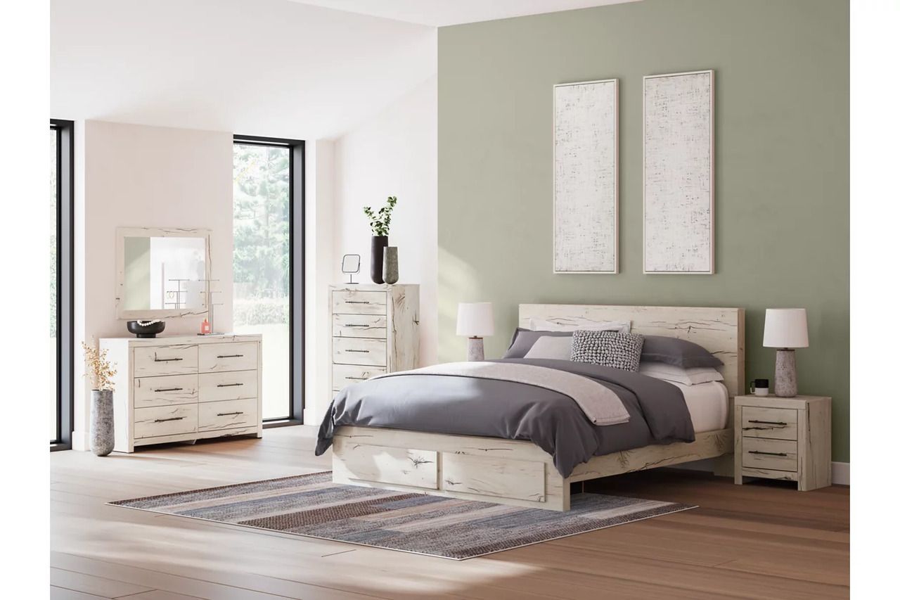 Lawroy King Panel Storage Bed In Light Natural B2310B11