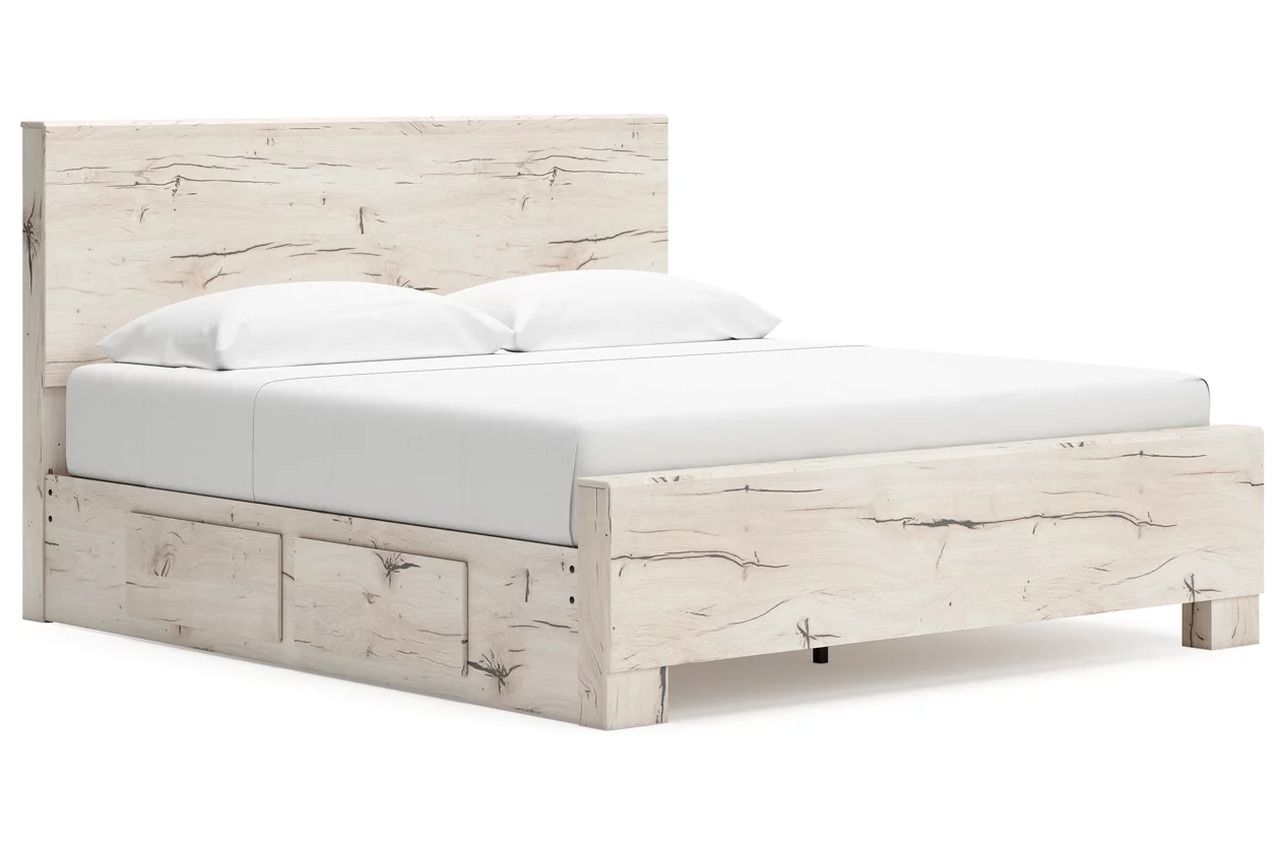 Lawroy King Panel Bed with Storage In Light Natural B2310B12