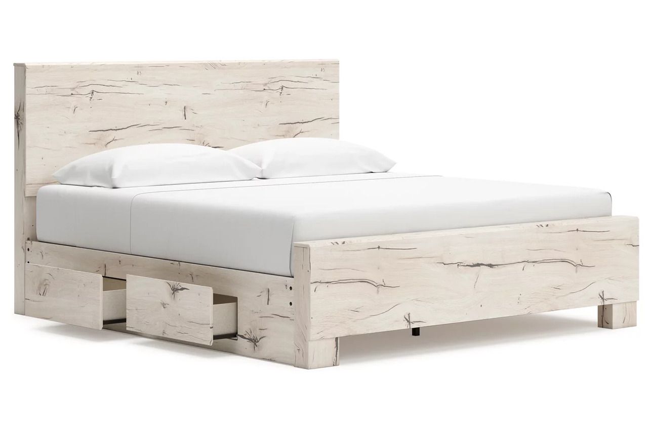 Lawroy King Panel Bed with Storage In Light Natural B2310B12