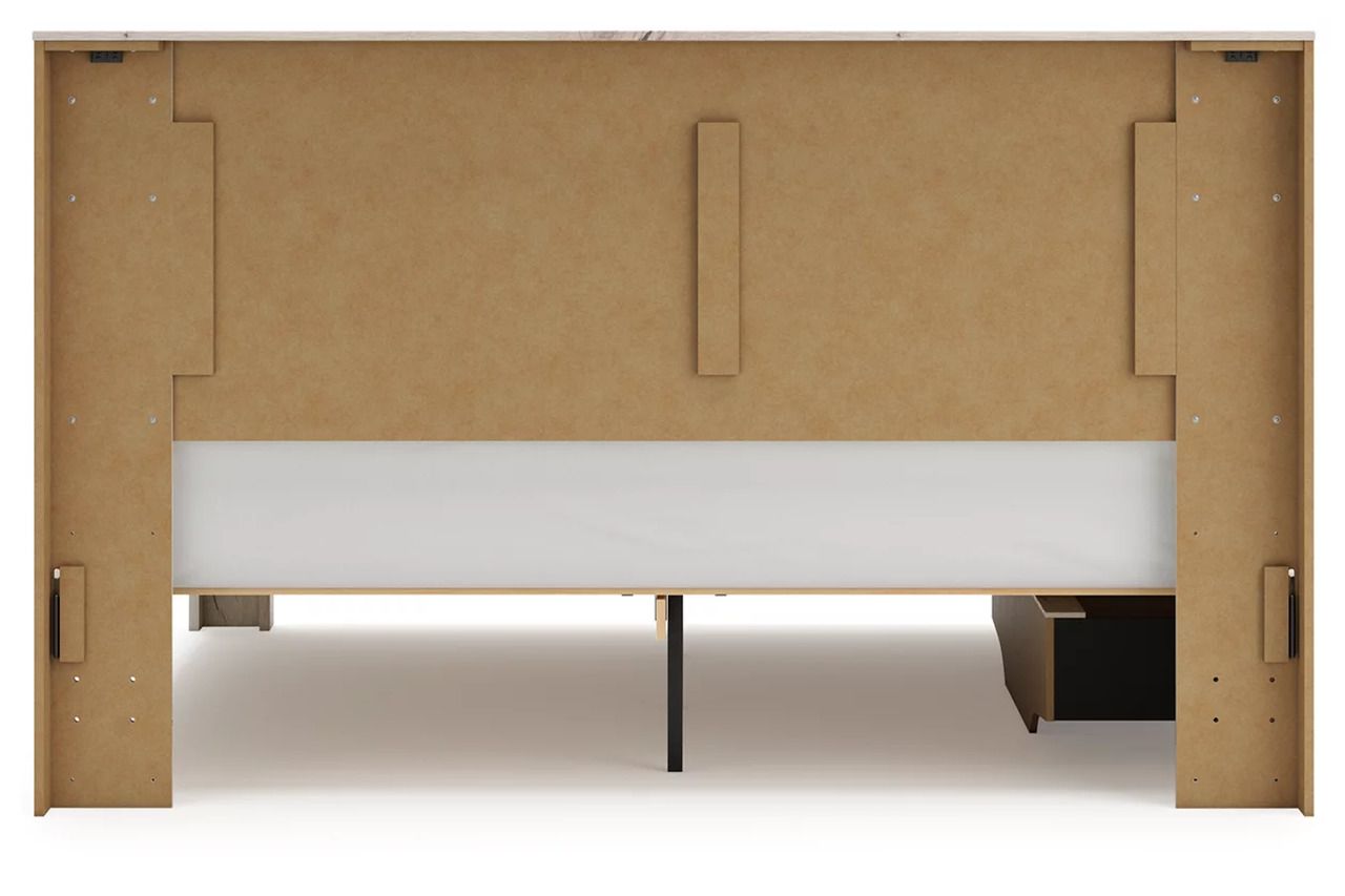 Lawroy King Panel Bed with Storage In Light Natural B2310B12