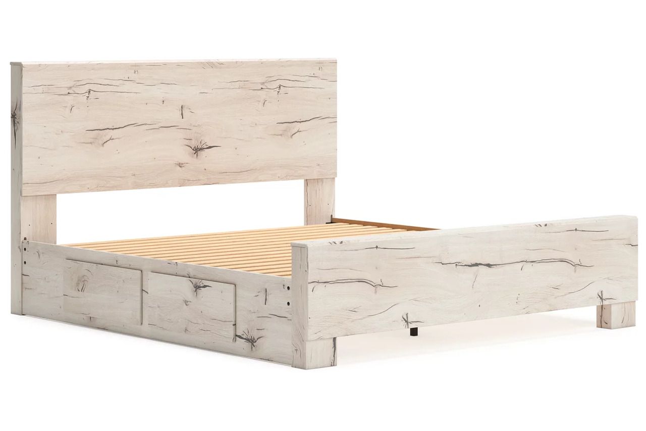 Lawroy King Panel Bed with Storage In Light Natural B2310B12