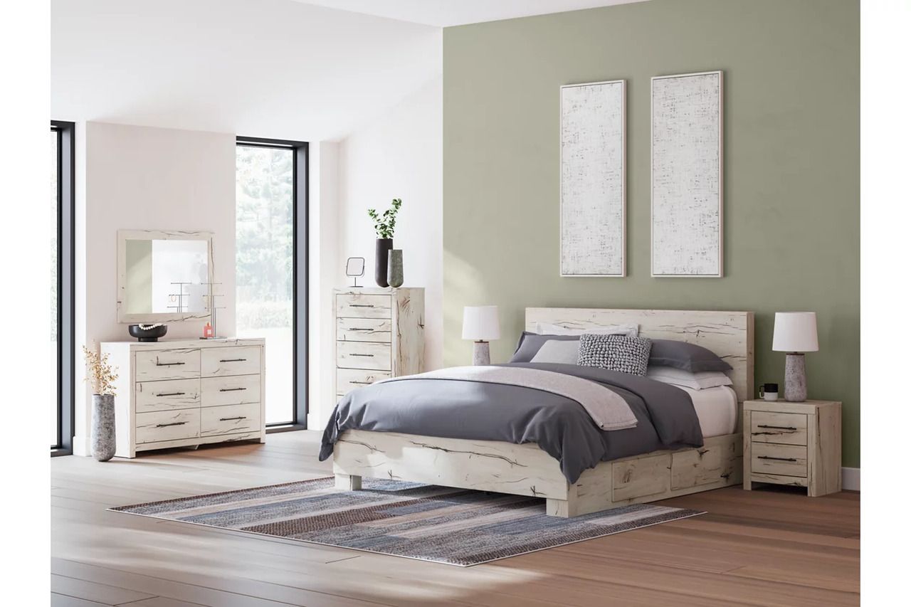 Lawroy King Panel Bed with Storage In Light Natural B2310B12