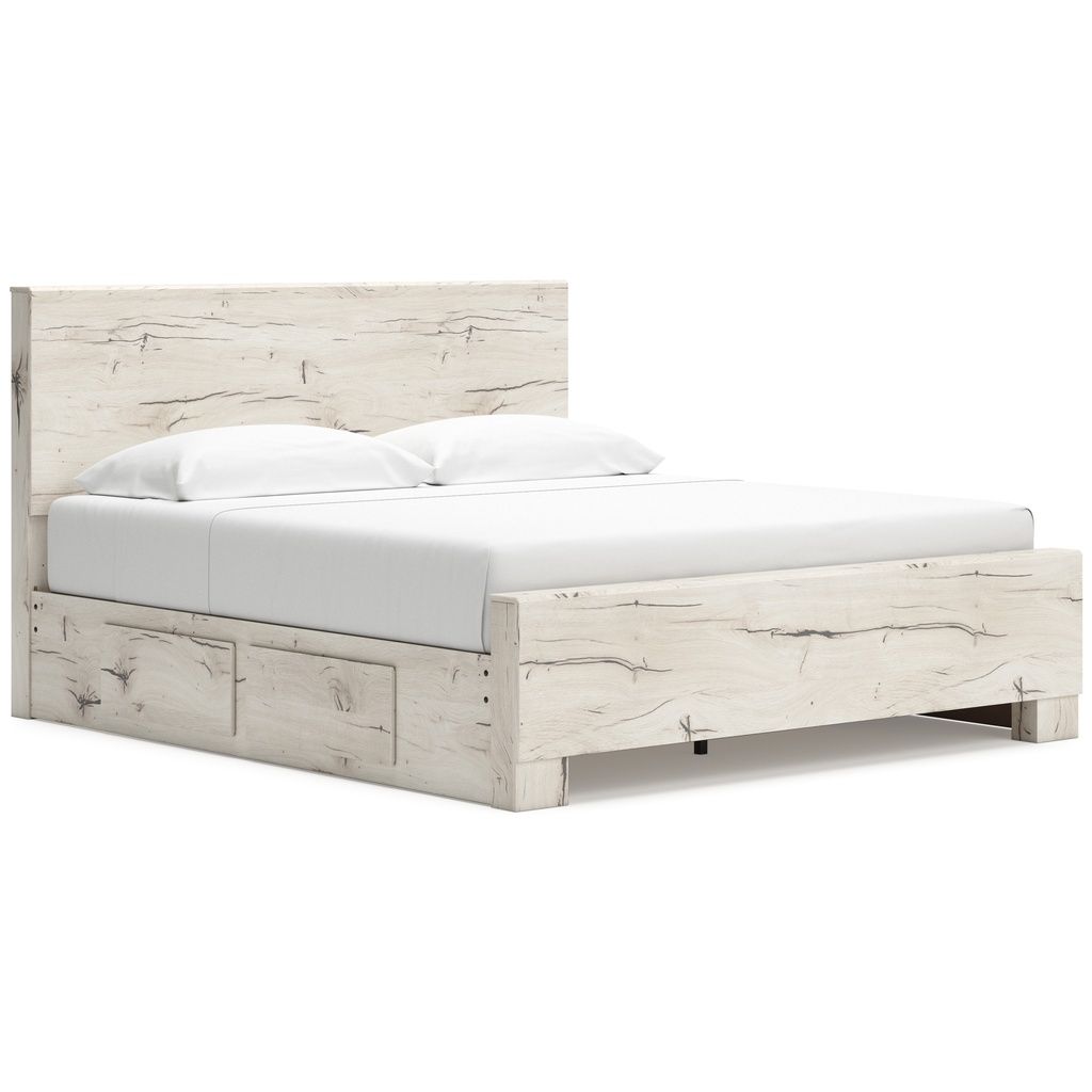 Lawroy King Panel Bed with Storage In Light Natural B2310B12