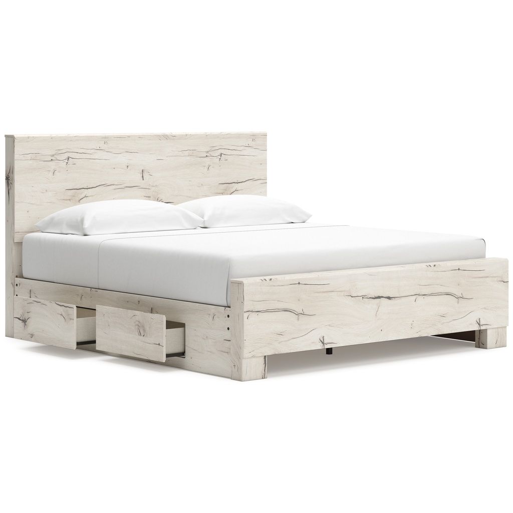 Lawroy King Panel Bed with Storage In Light Natural B2310B12