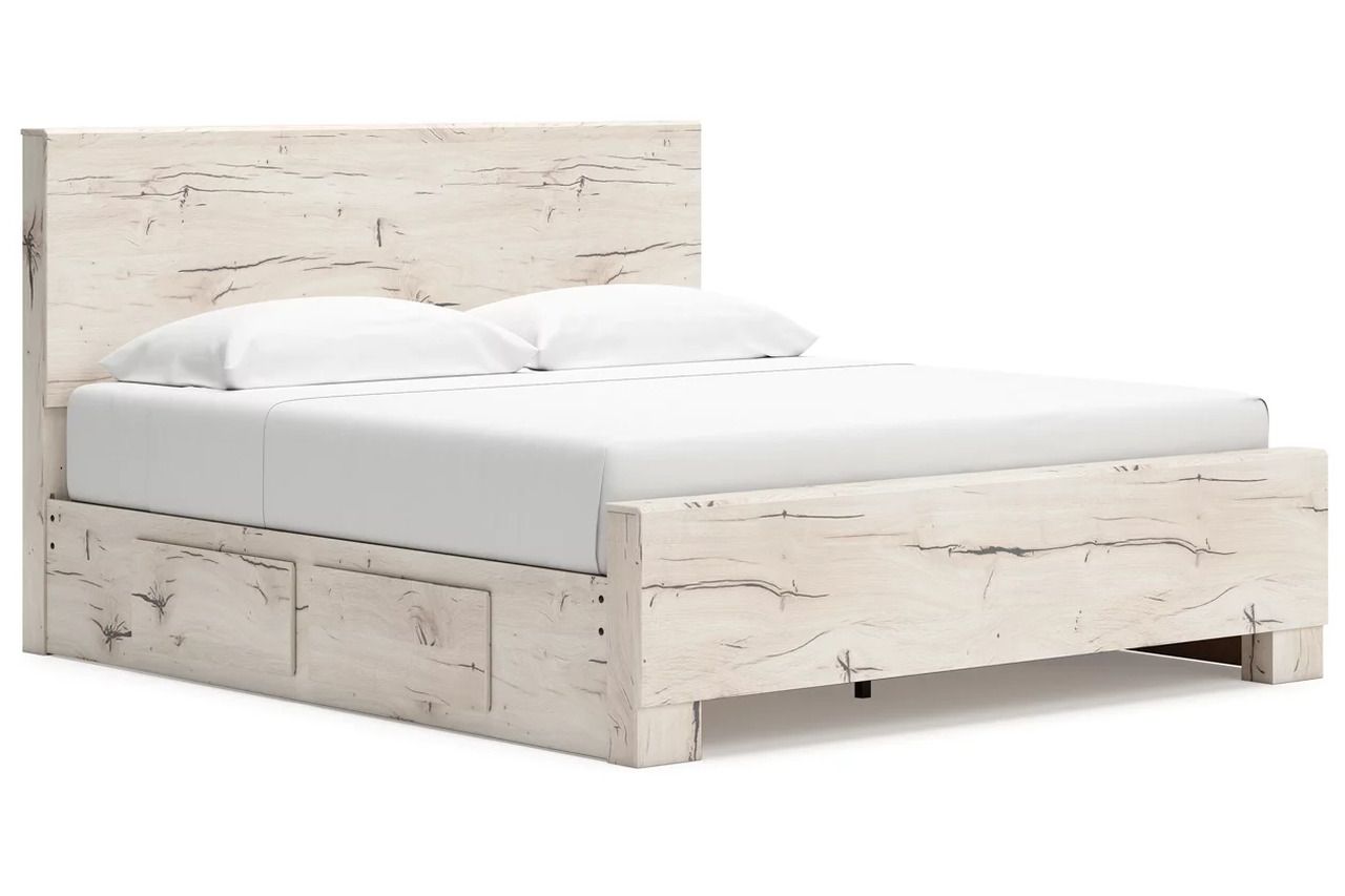 Lawroy King Panel Bed with Storage In Light Natural B2310B13
