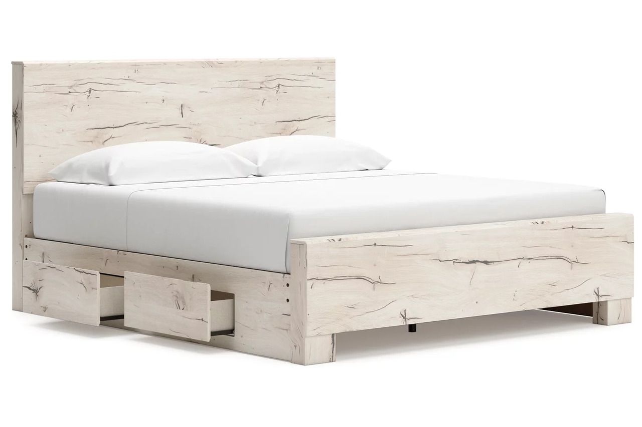 Lawroy King Panel Bed with Storage In Light Natural B2310B13