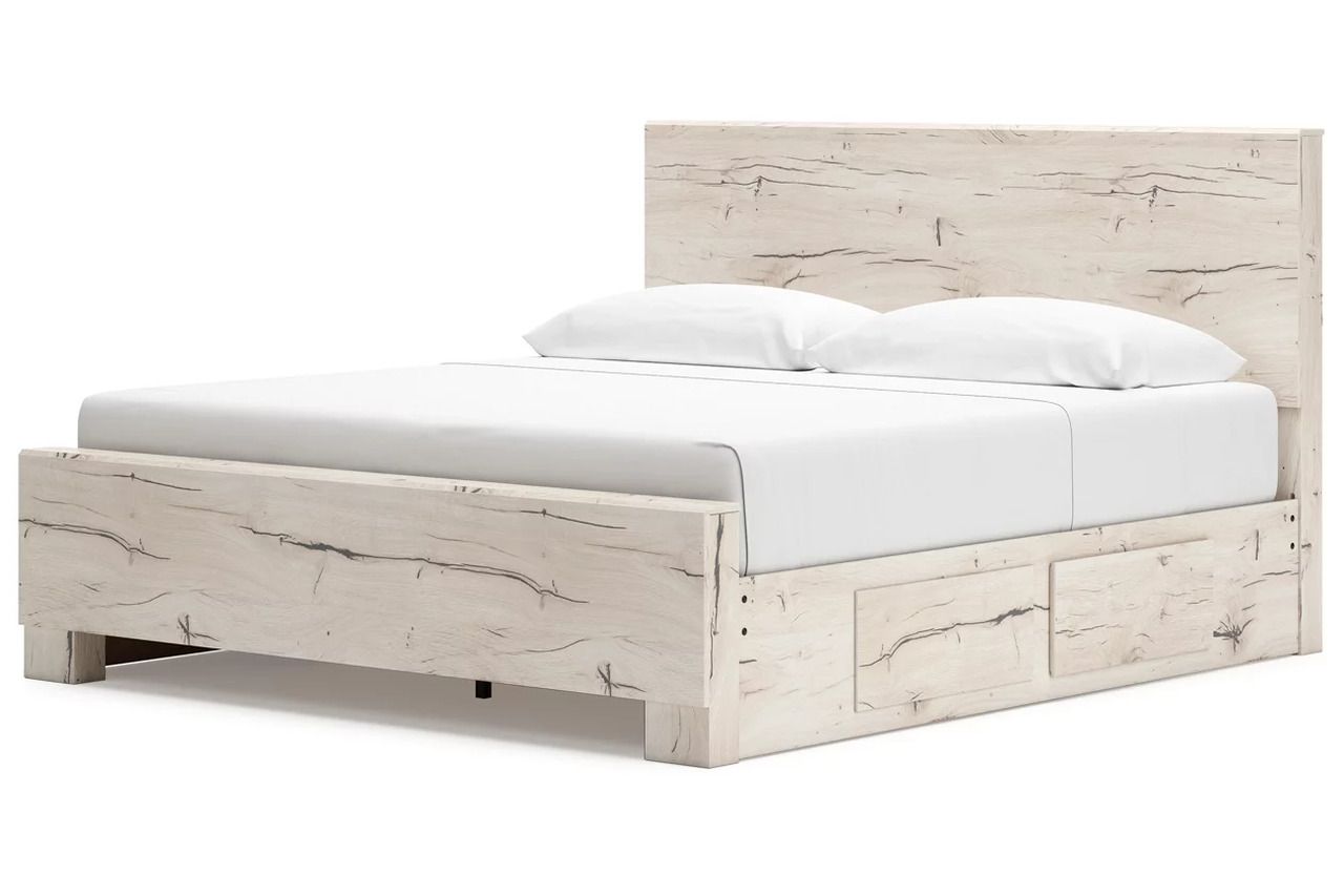 Lawroy King Panel Bed with Storage In Light Natural B2310B13
