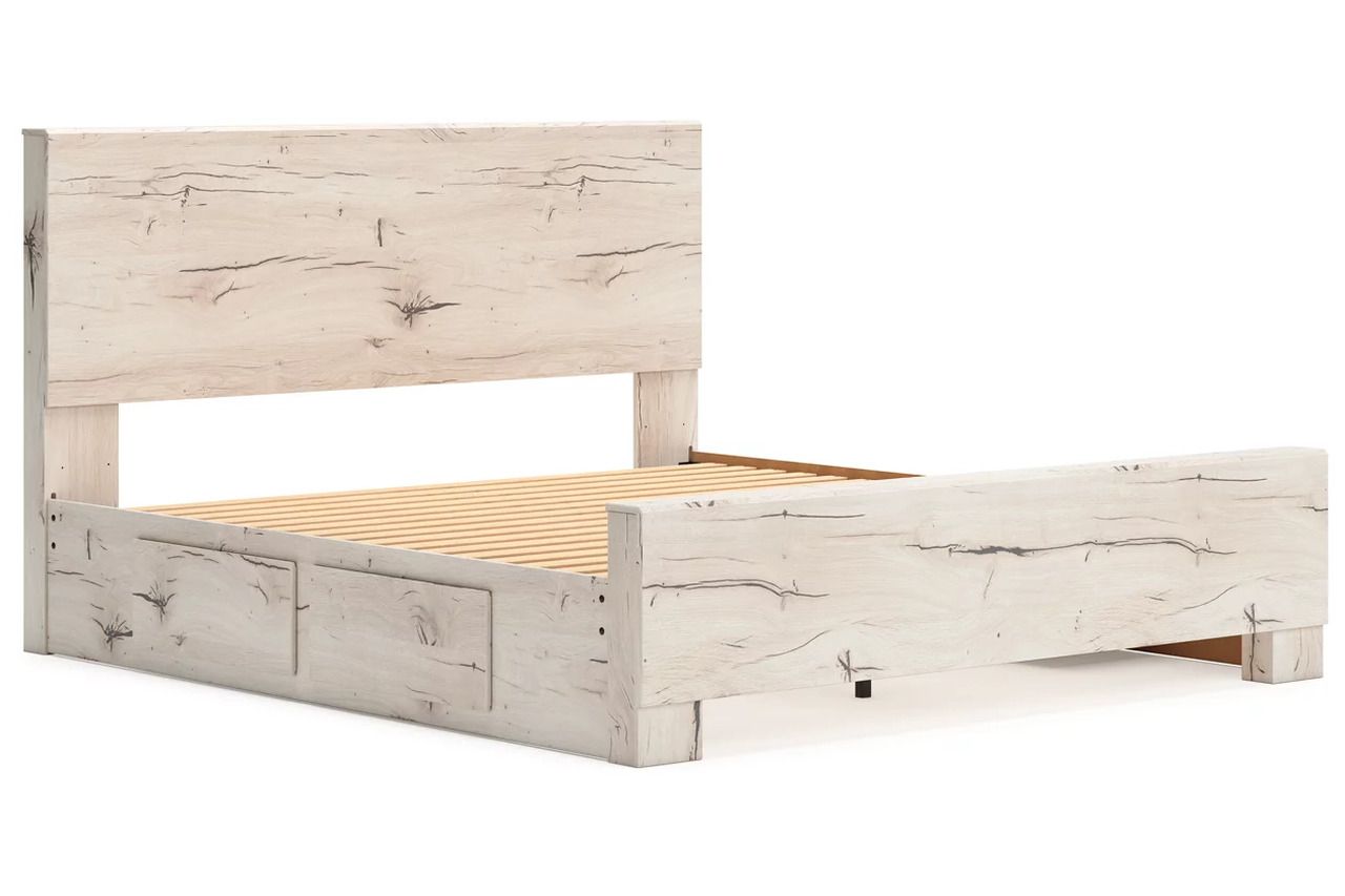 Lawroy King Panel Bed with Storage In Light Natural B2310B13