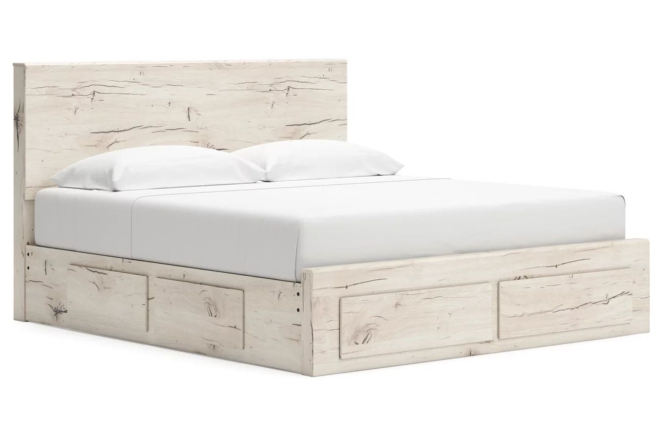 Lawroy King Panel Storage Bed In Light Natural B2310B14