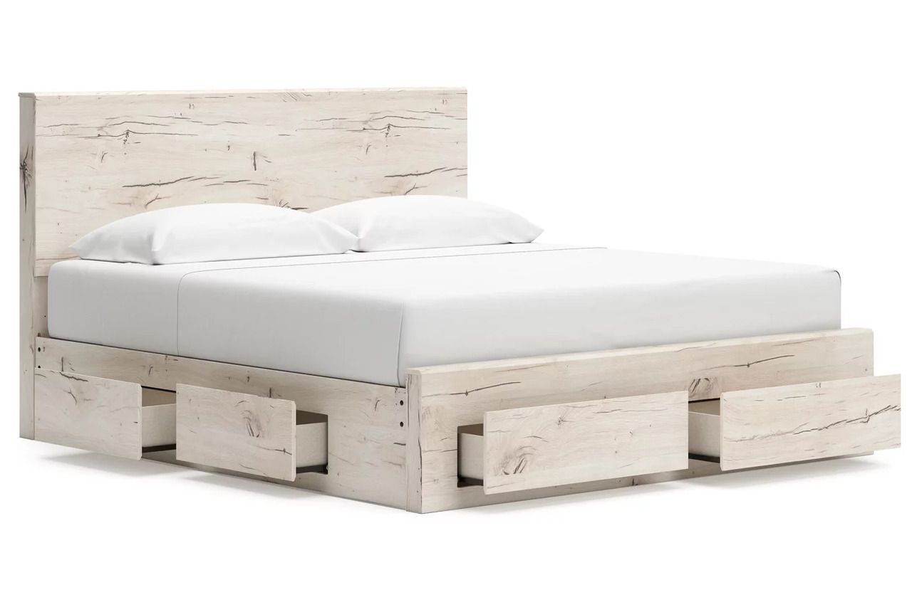 Lawroy King Panel Storage Bed In Light Natural B2310B14