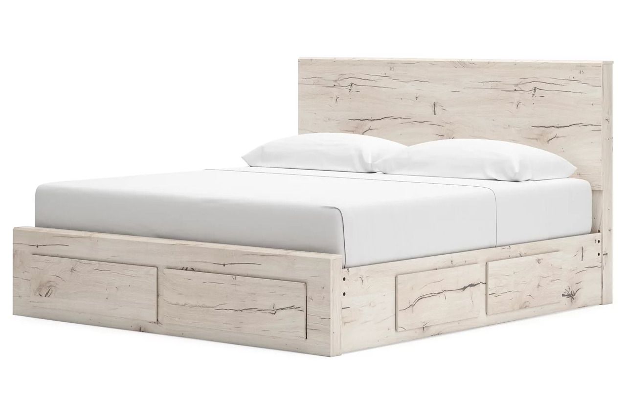 Lawroy King Panel Storage Bed In Light Natural B2310B14
