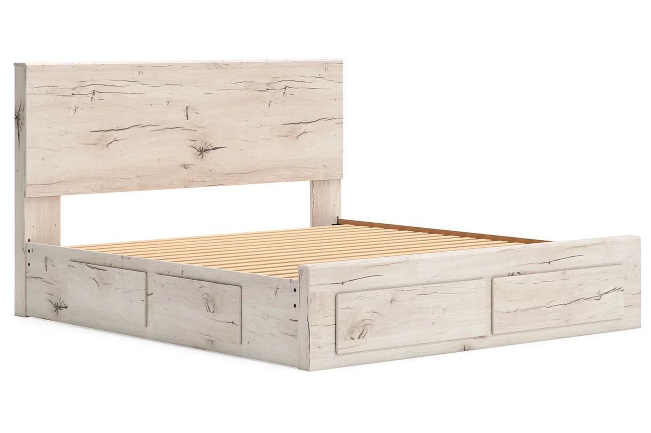 Lawroy King Panel Storage Bed In Light Natural B2310B14